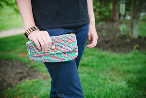 Crocheted Clutch from Recycled Plastic